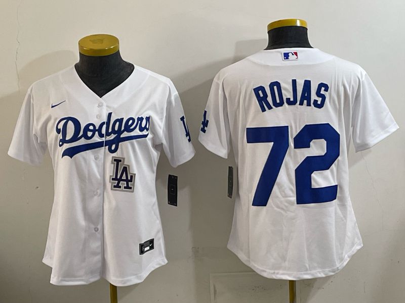 Women 2026 Nike Los Angeles Dodgers #72 Rojas White Game MLB Jersey 02->women mlb jersey->Women Jersey
